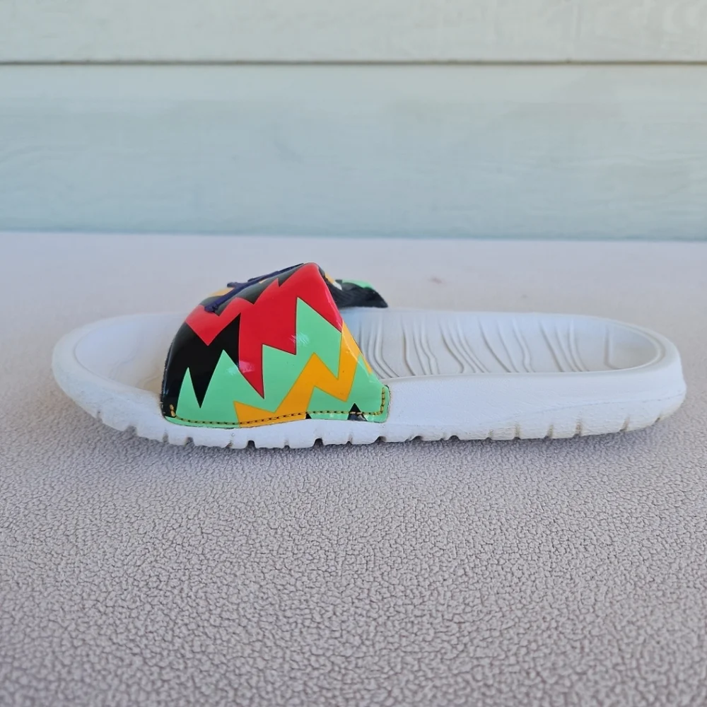 Nike Air Jordan Break Slide 4Y Fresh Prince Sandal CD5472-102 White Multi Color